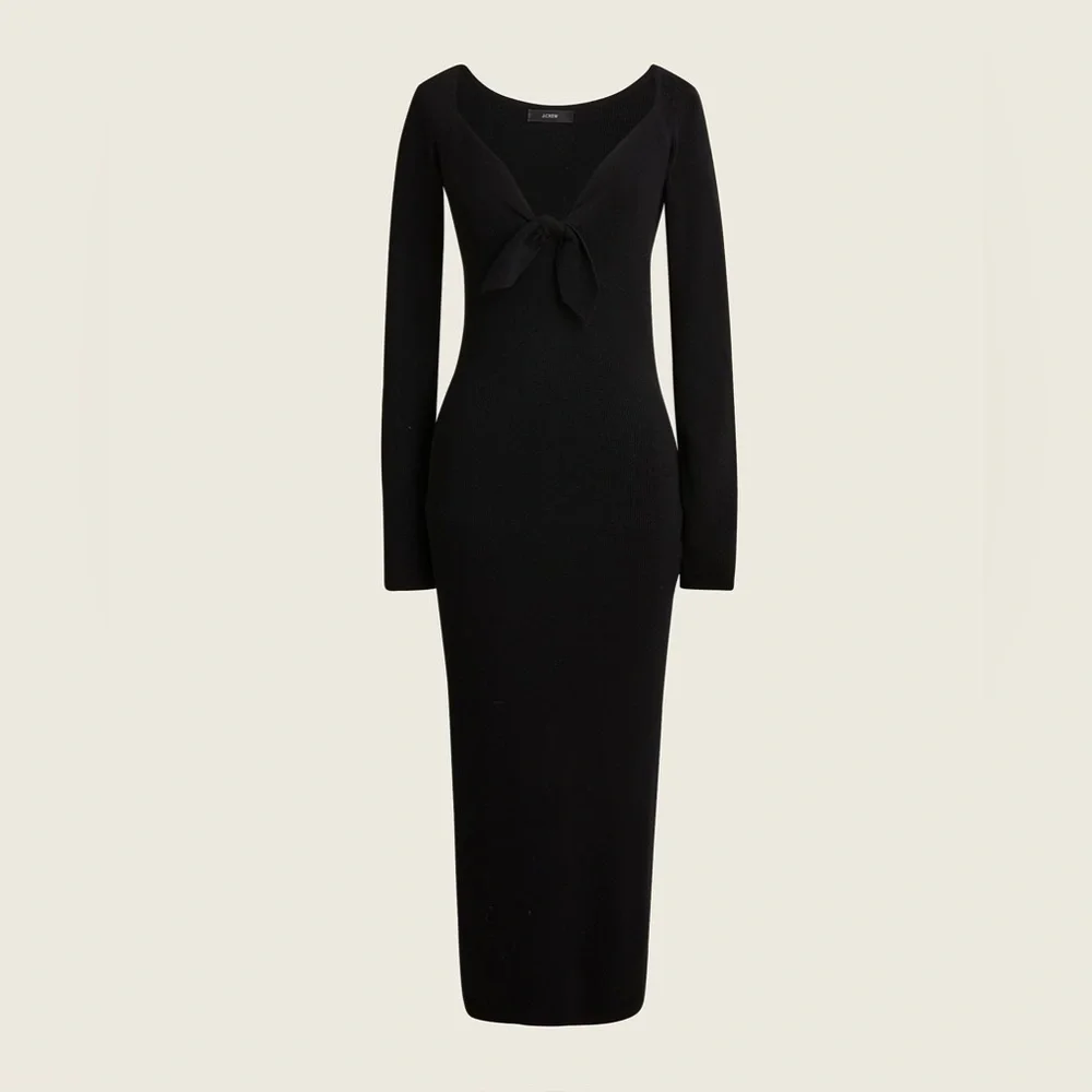 J.Crew Ribbed tie-front sweater-dress